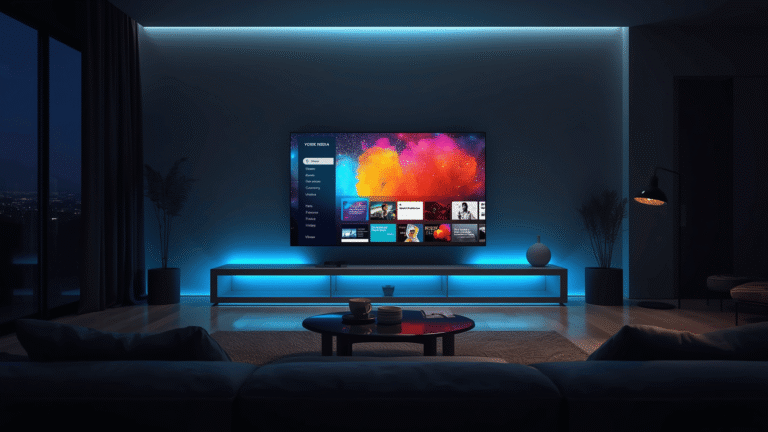 A living room view highlighting the complex choices within the modern streaming entertainment landscape.